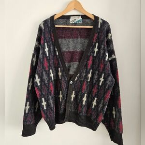 Vintage Uniform Code Cardigan Wool Sweater Mens Extra Large Made In USA